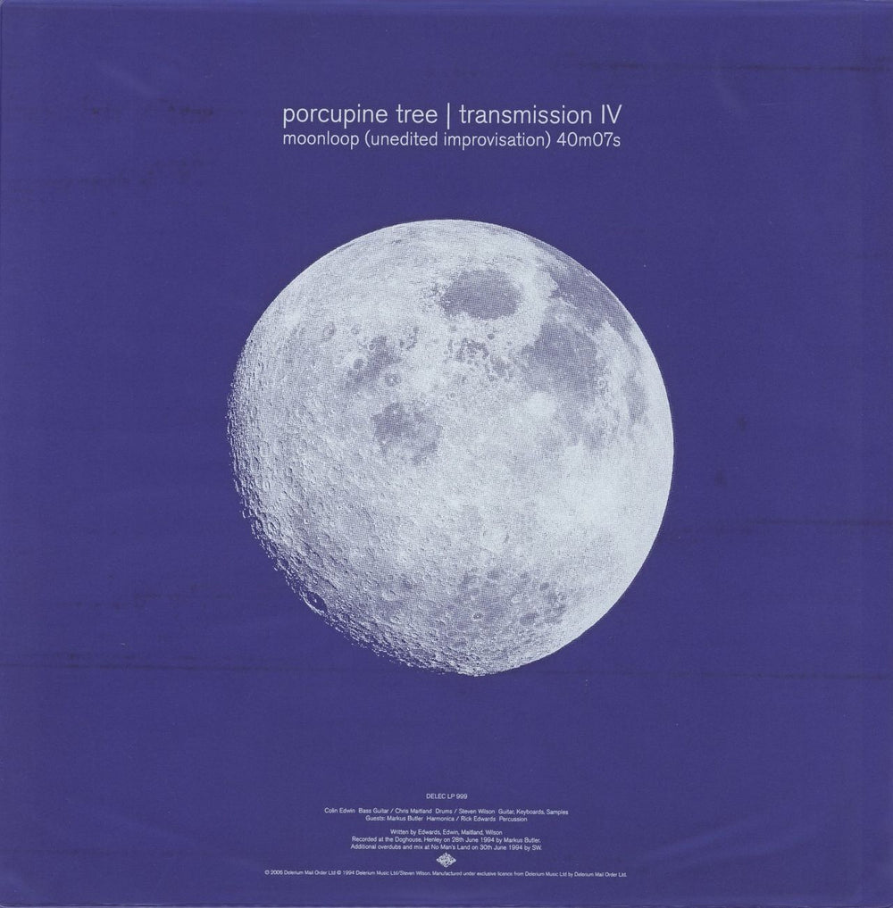 Porcupine Tree Transmission IV - Moonloop EP - Clear Vinyl UK vinyl LP album (LP record) DELECLP999