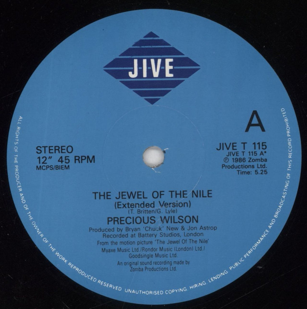 Precious Wilson The Jewel Of The Nile UK 12" vinyl single (12 inch record / Maxi-single) PWN12TH848653