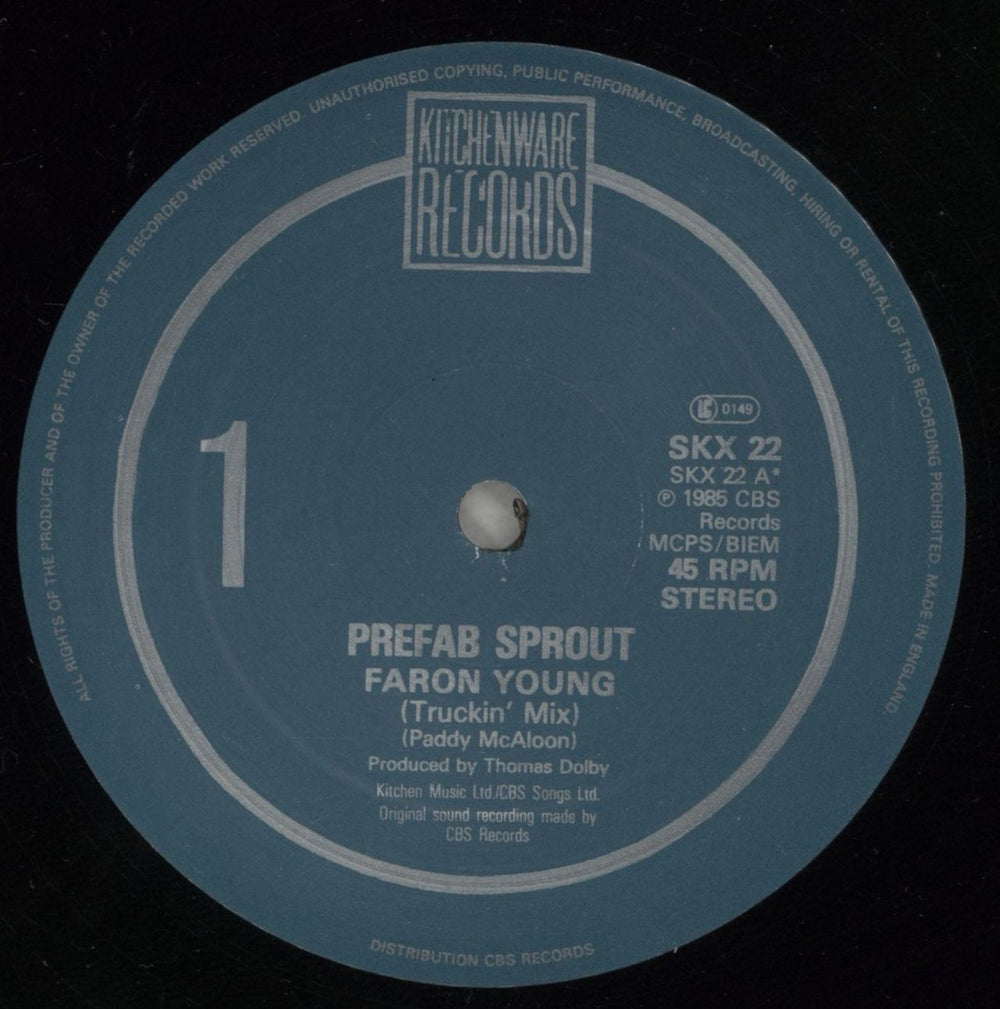 Prefab Sprout Faron Young - Title Stickered Sleeve UK Promo 12" vinyl single (12 inch record / Maxi-single) PRE12FA877040