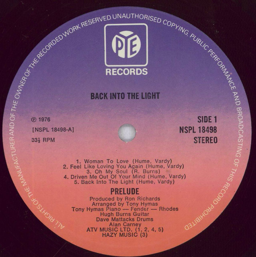 Prelude Back Into The Light UK vinyl LP album (LP record) PUELPBA838468