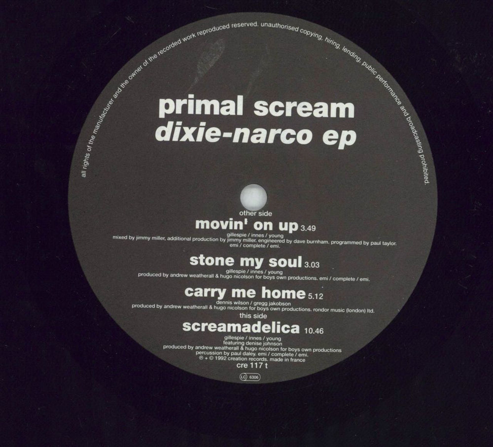 Primal Scream Dixie-Narco EP UK 12" vinyl single (12 inch record / Maxi-single) 5017556201176