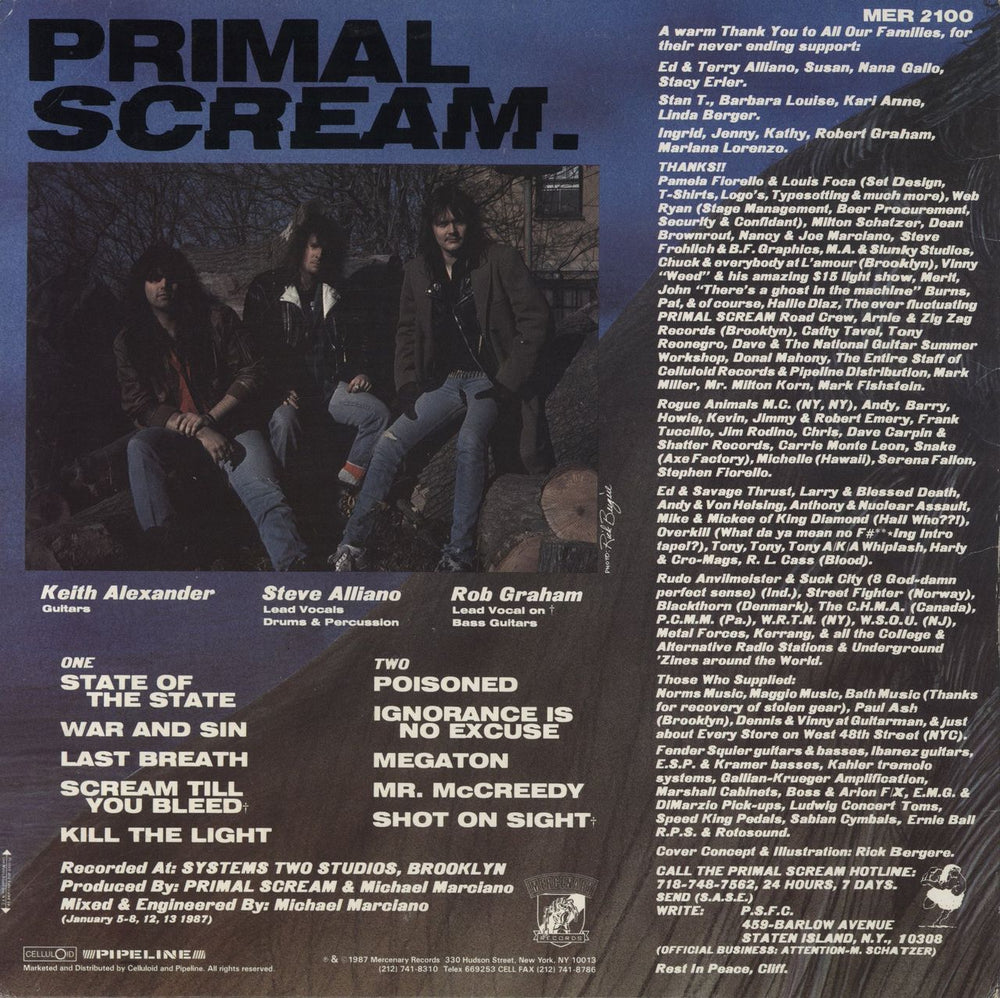 PRIMAL SCREAM (METAL) Volume One US vinyl LP album (LP record)