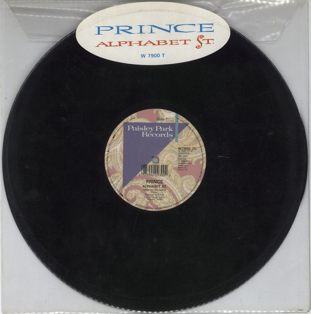 Prince Alphabet Street - Stickered Sleeve UK 12" vinyl single (12 inch record / Maxi-single) W7900T