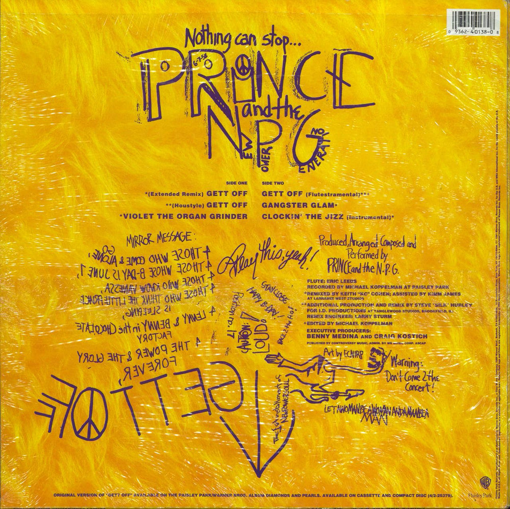 Prince Gett Off - Shrink US 12" vinyl single (12 inch record / Maxi-single) 093624013808