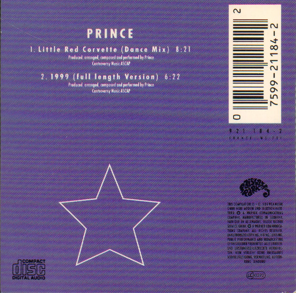 Prince Little Red Corvette German 3" CD single (CD3) PRIC3LI03486