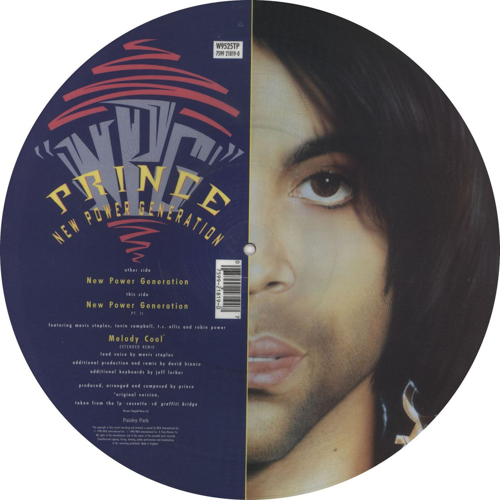 Prince New Power Generation UK 12" vinyl picture disc (12 inch picture record)