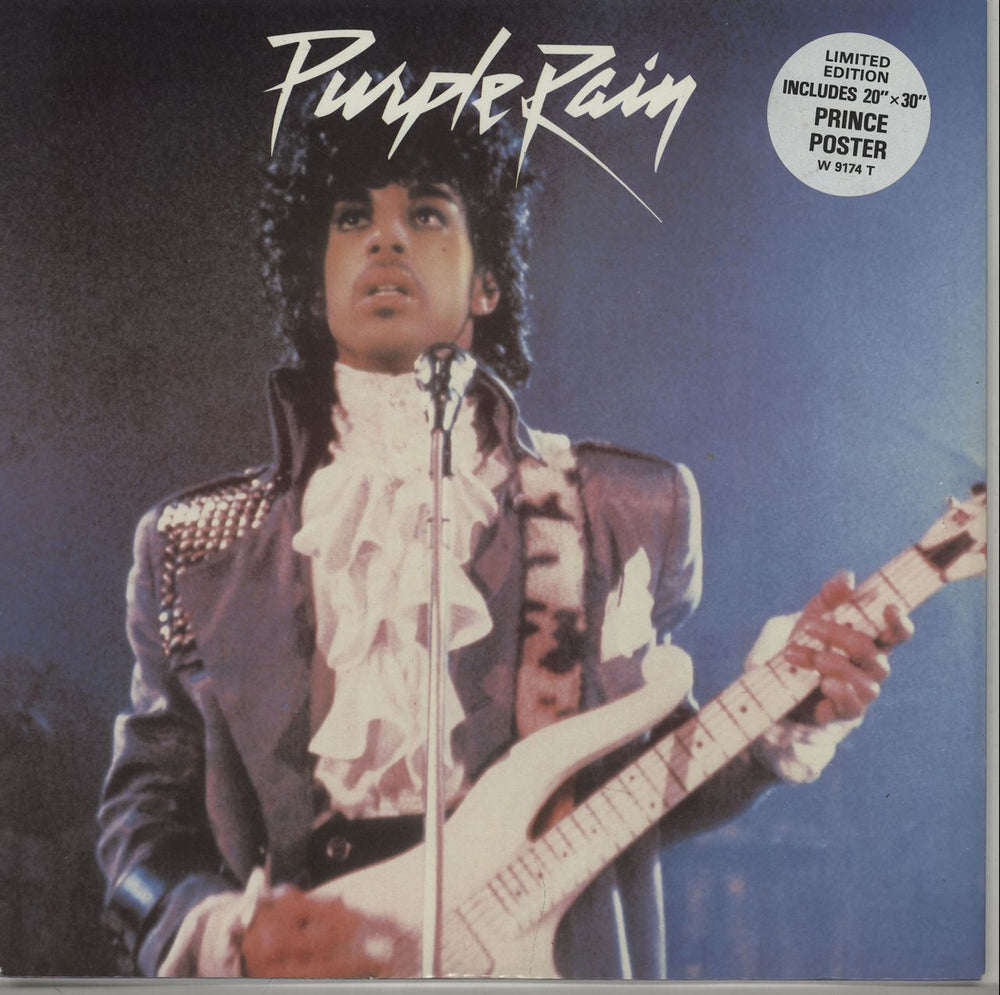 Prince Purple Rain + stickered p/s UK 12" vinyl single (12 inch record / Maxi-single) W9174T