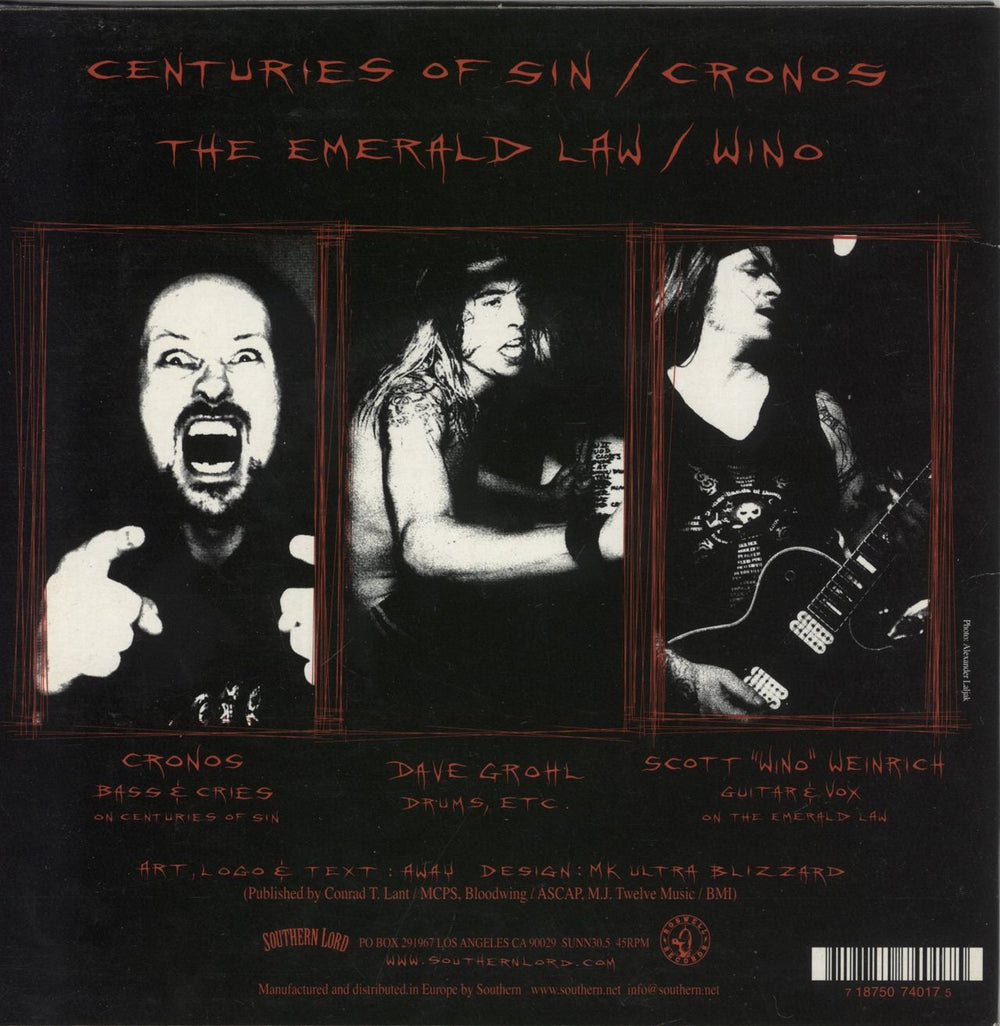 Probot Centuries Of Sin UK 7" vinyl single (7 inch record / 45) 718750740175