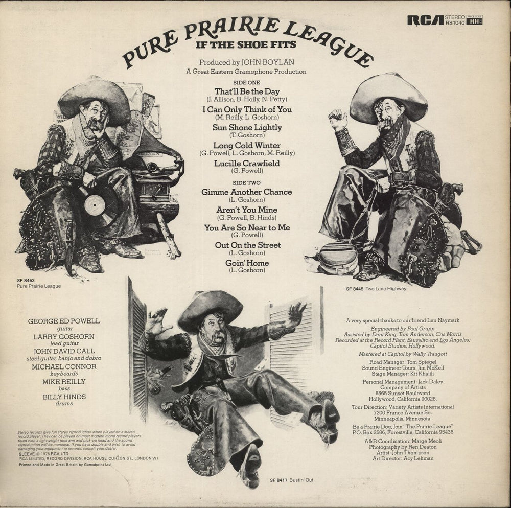 Pure Prairie League If The Shoe Fits UK vinyl LP album (LP record)