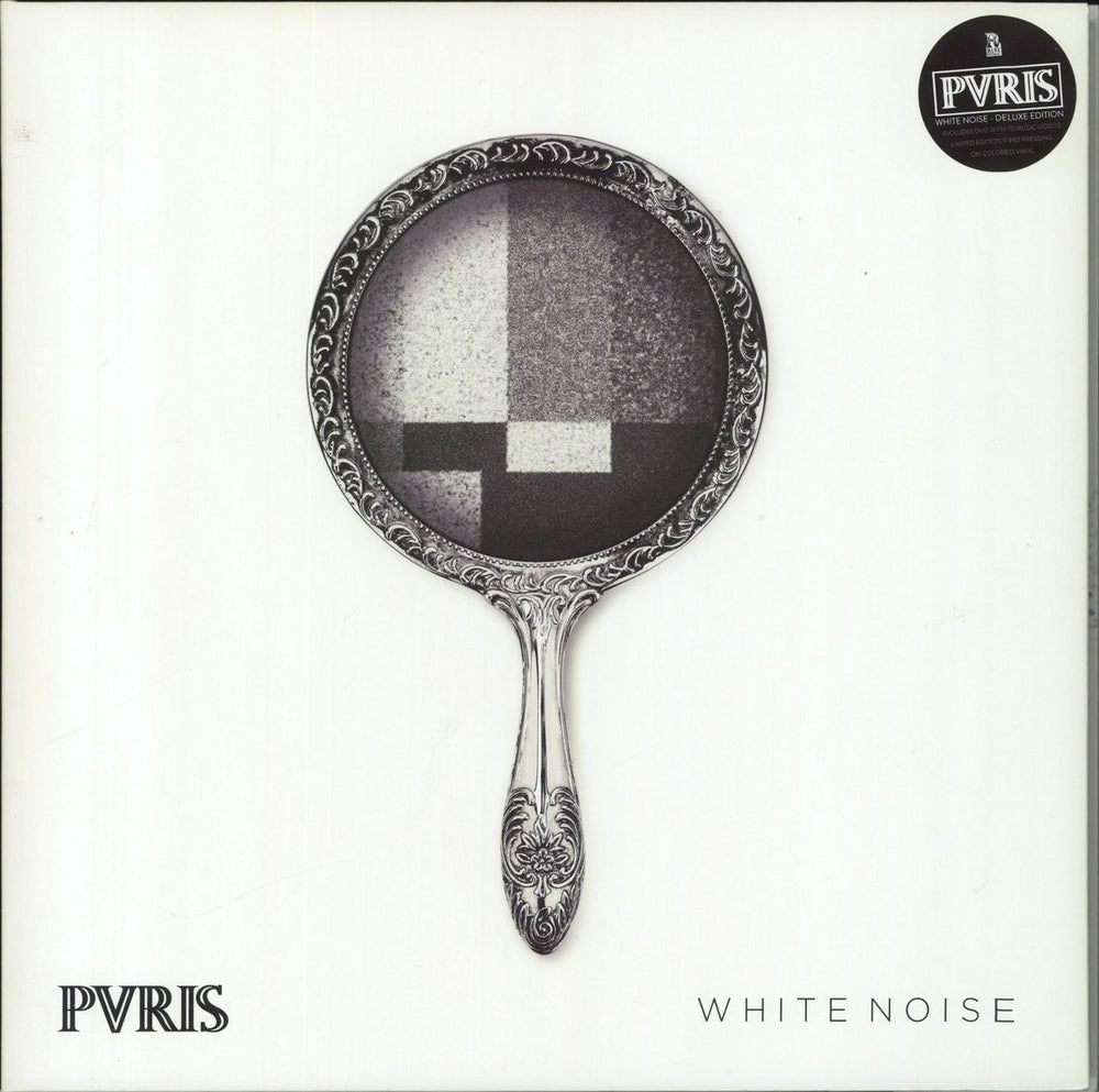 PVRIS White Noise - White With Grey Vinyl - stickered US vinyl LP album (LP record) RISE312-1