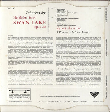 Pyotr Ilyich Tchaikovsky Highlights From Swan Lake Op.20 UK vinyl LP album (LP record) T3NLPHI836714