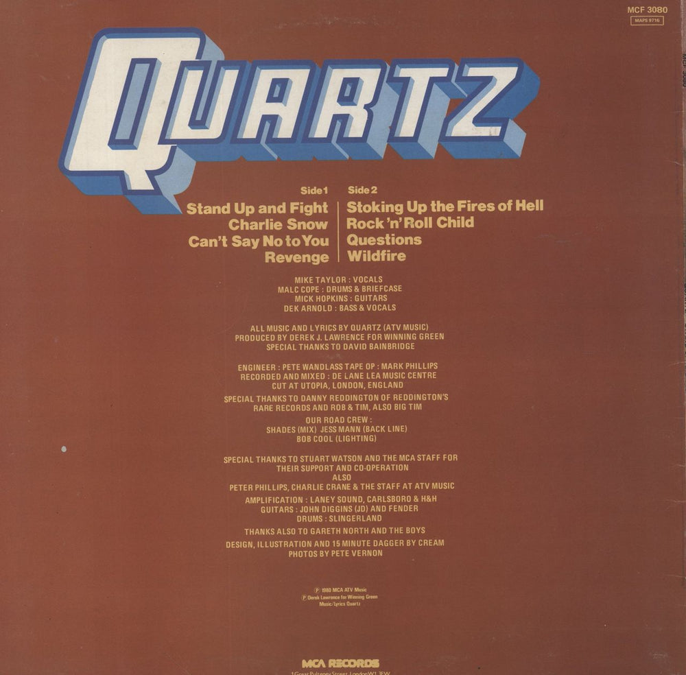Quartz Stand Up And Fight UK vinyl LP album (LP record)