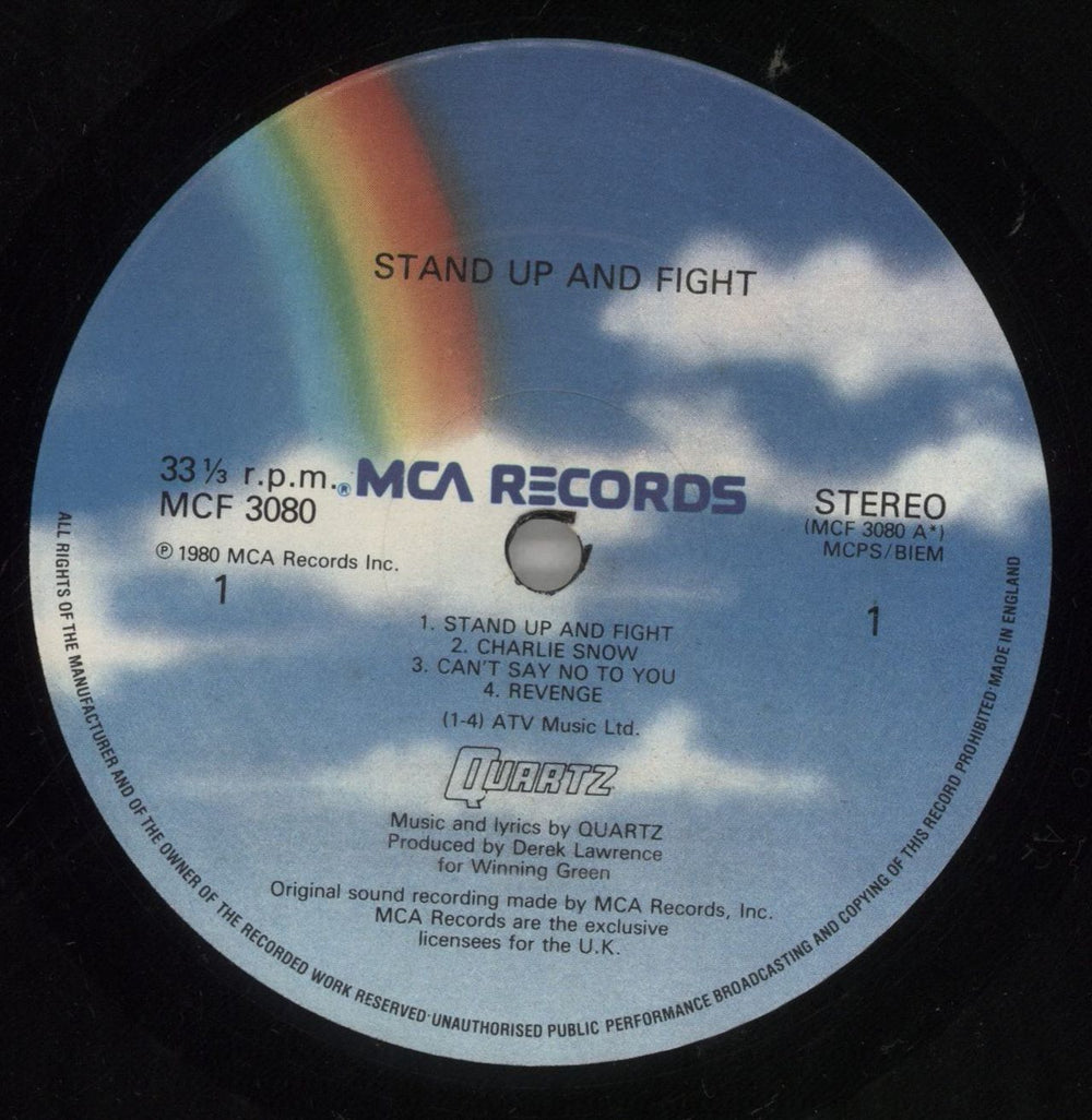 Quartz Stand Up And Fight UK vinyl LP album (LP record) QTZLPST624464