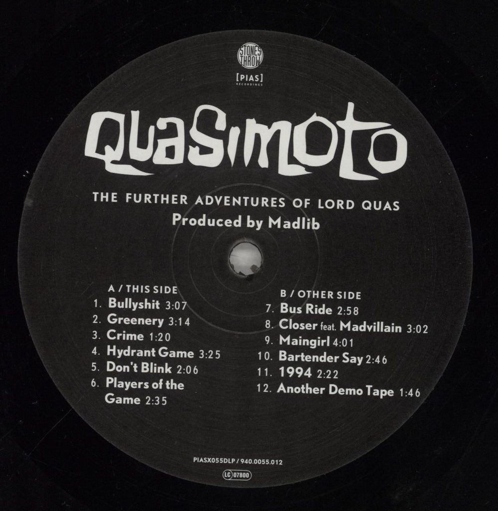 Quasimoto The Further Adventures Of Lord Quas UK 2-LP vinyl record set (Double LP Album) QZS2LTH854726