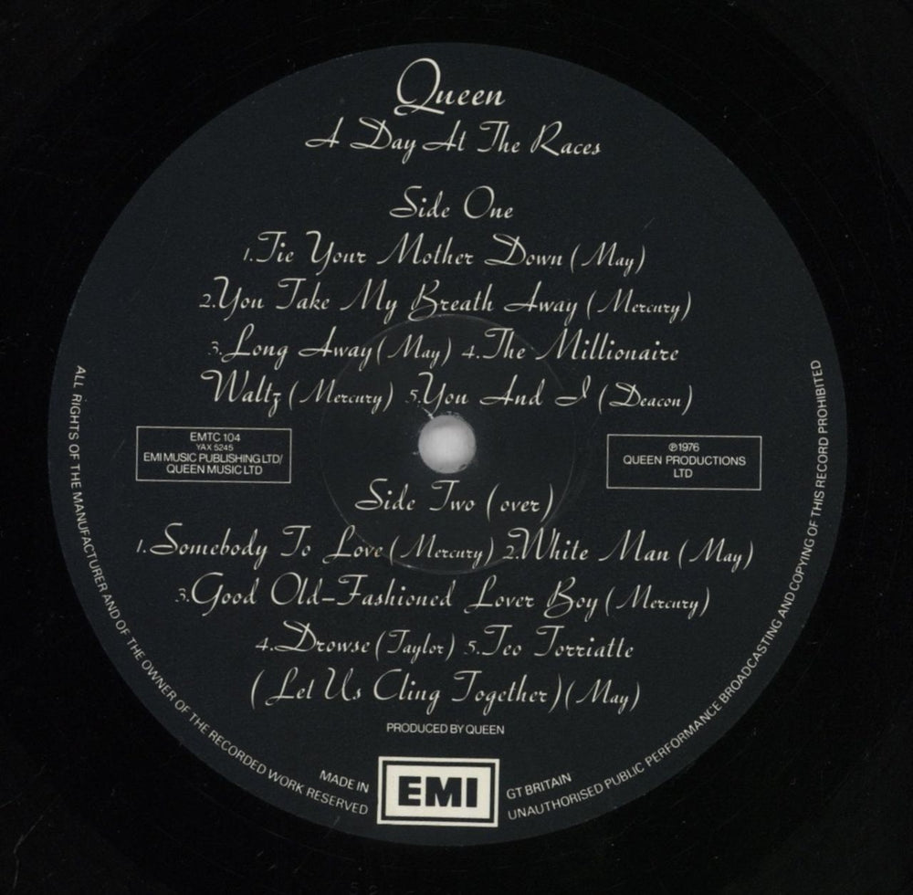 Queen A Day At The Races - 1st - EX UK vinyl LP album (LP record) QUELPAD604041