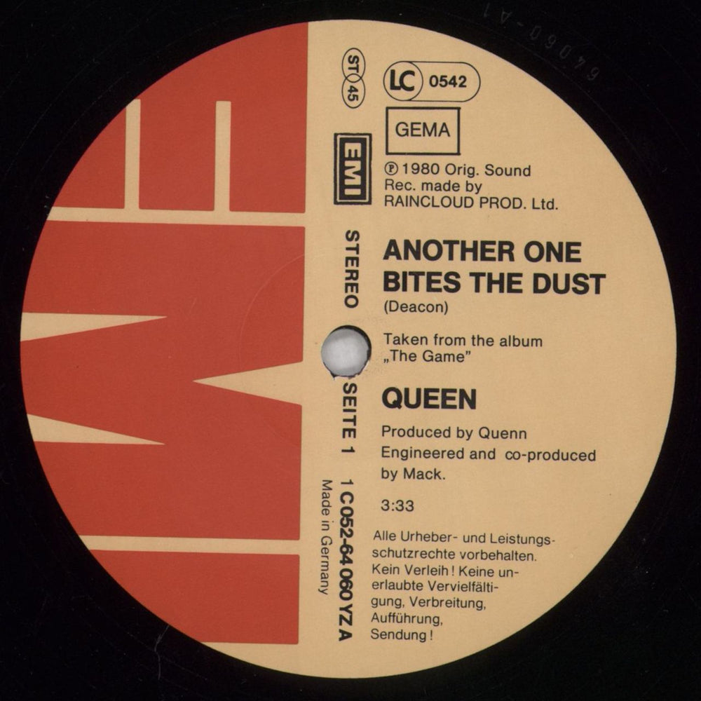 Queen Another One Bites The Dust German 12" vinyl single (12 inch record / Maxi-single) QUE12AN189541