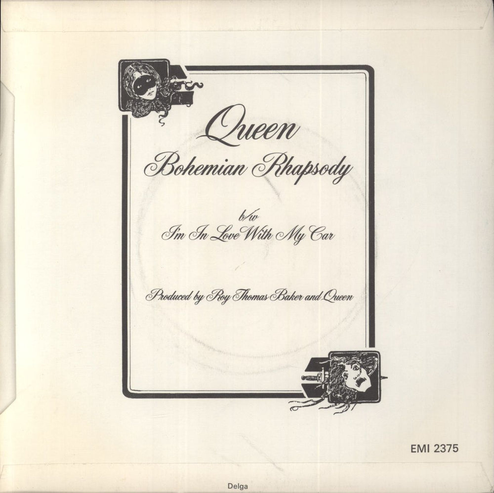 Queen Bohemian Rhapsody - P/S UK 7" vinyl single (7 inch record / 45)