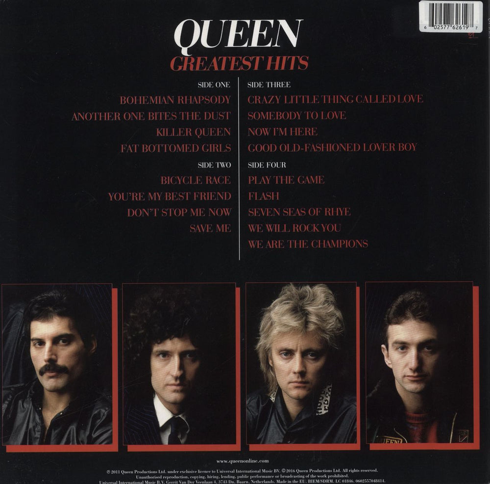 Queen Greatest Hits - Red Vinyl UK 2-LP vinyl record set (Double LP Album) 602577626197