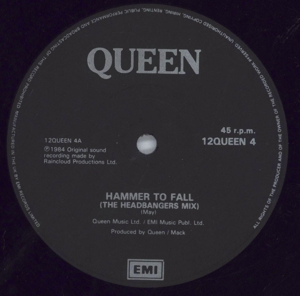 Queen Hammer To Fall - Red Sleeve - EX UK 12" vinyl single (12 inch record / Maxi-single) QUE12HA820311