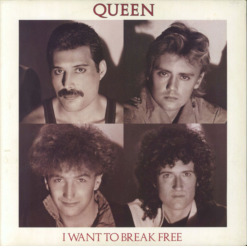 Queen I Want To Break Free - White Bordered Group Picture Sleeve UK 12" vinyl single (12 inch record / Maxi-single) 12QUEEN2