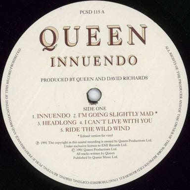 Queen Innuendo - Hype-Stickered UK vinyl LP album (LP record) QUELPIN79418