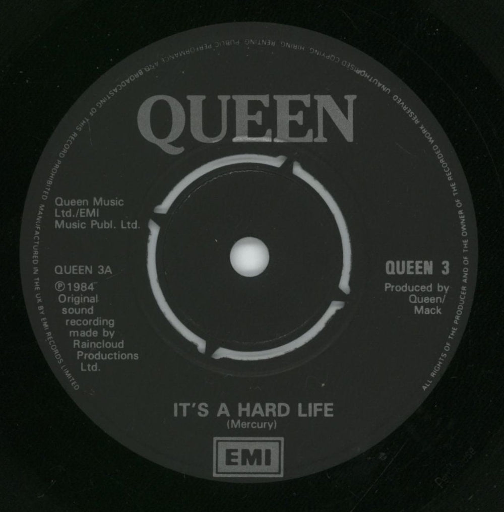 Queen It's A Hard Life - 1st - 4pr UK 7" vinyl single (7 inch record / 45) QUE07IT07526