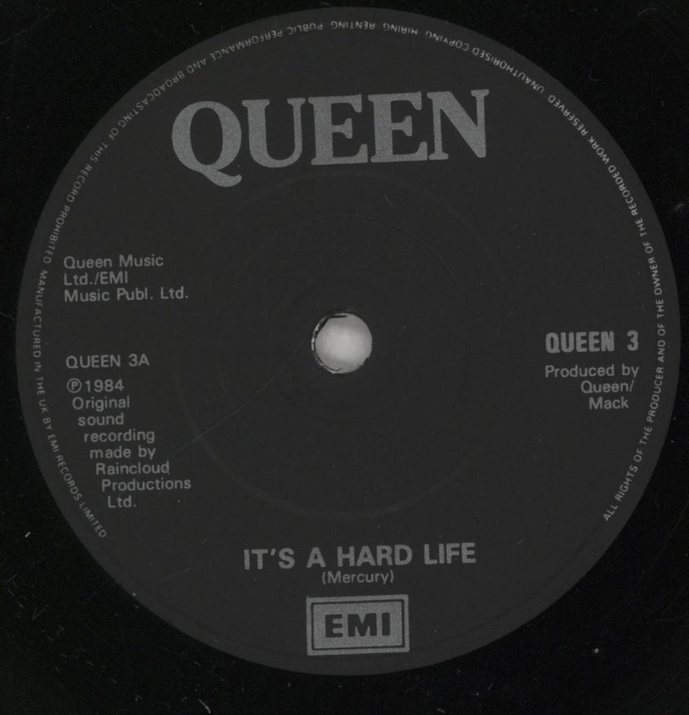 Queen It's A Hard Life - 1st - Solid UK 7" vinyl single (7 inch record / 45) QUE07IT604645