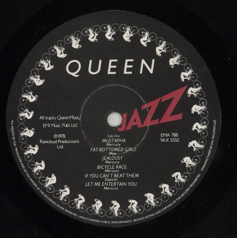 Queen Jazz - 1st + Detached Poster + Inner - EX UK vinyl LP album (LP record) QUELPJA757989