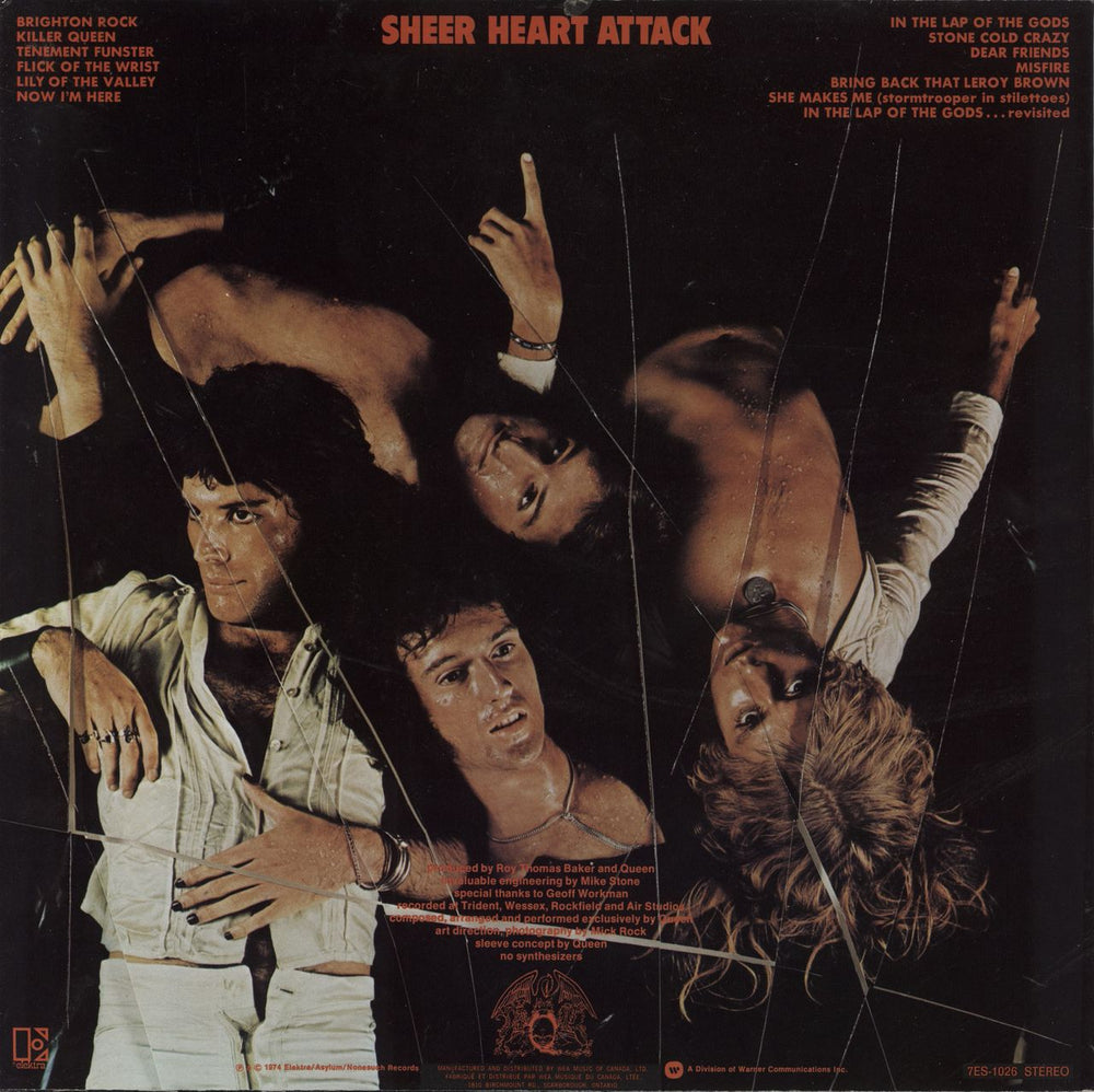 Queen Sheer Heart Attack + insert Canadian vinyl LP album (LP record)