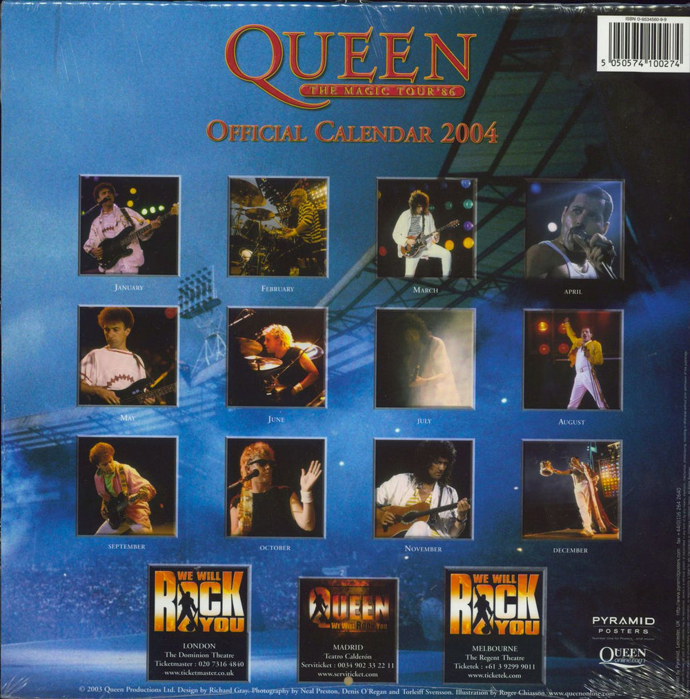 Queen The Magic Tour '86 - Official Calendar 2004 - Lot of TEN UK calendar 5050574100274