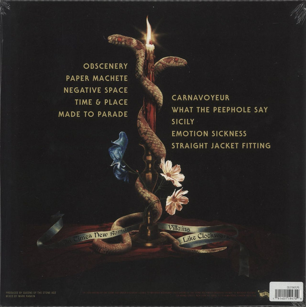 Queens Of The Stone Age In Times New Roman... - Translucent Blue Vinyl - Sealed UK 2-LP vinyl record set (Double LP Album) 191401194709