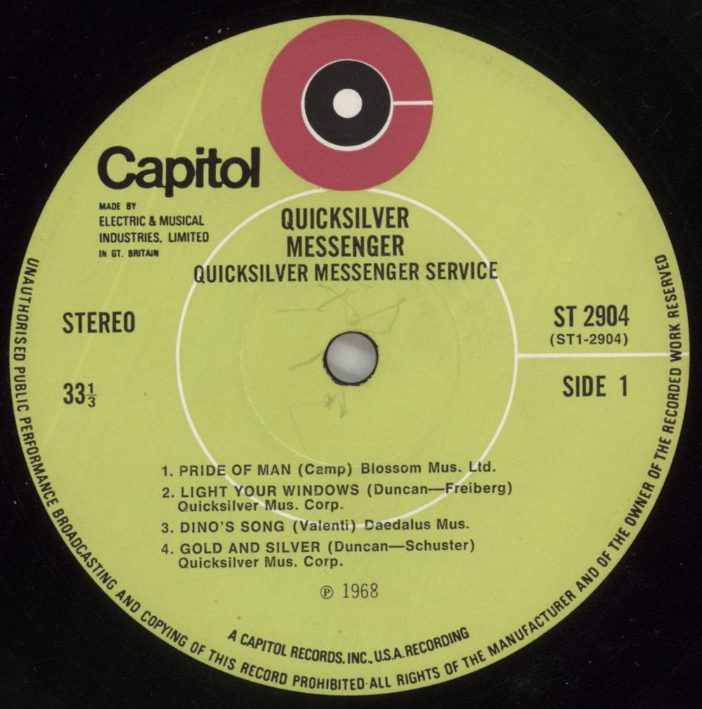 Quicksilver Messenger Service Quicksilver Messenger Service - 2nd - VG UK vinyl LP album (LP record) QMSLPQU804705