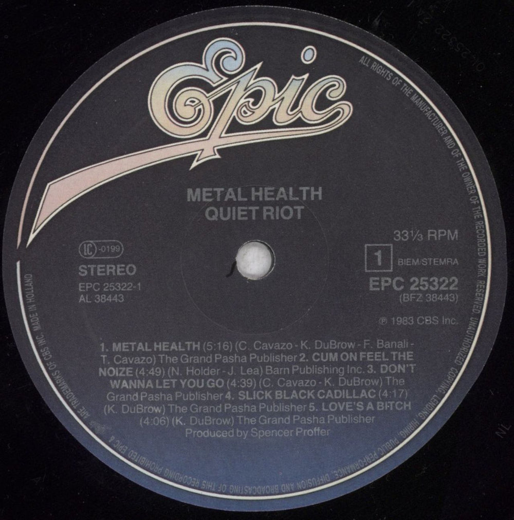 Quiet Riot Metal Health - Gold promo stamped Dutch vinyl LP album (LP record) QRTLPME847158