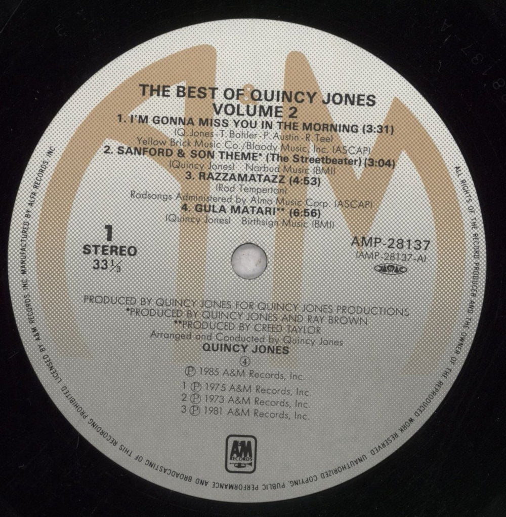 Quincy Jones The Best Of Volume 2 Japanese vinyl LP album (LP record) QUJLPTH845323