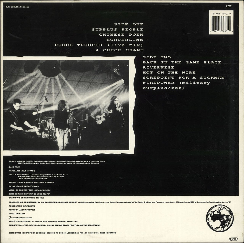 Radical Dance Faction Borderline Cases UK vinyl LP album (LP record) 718751780316