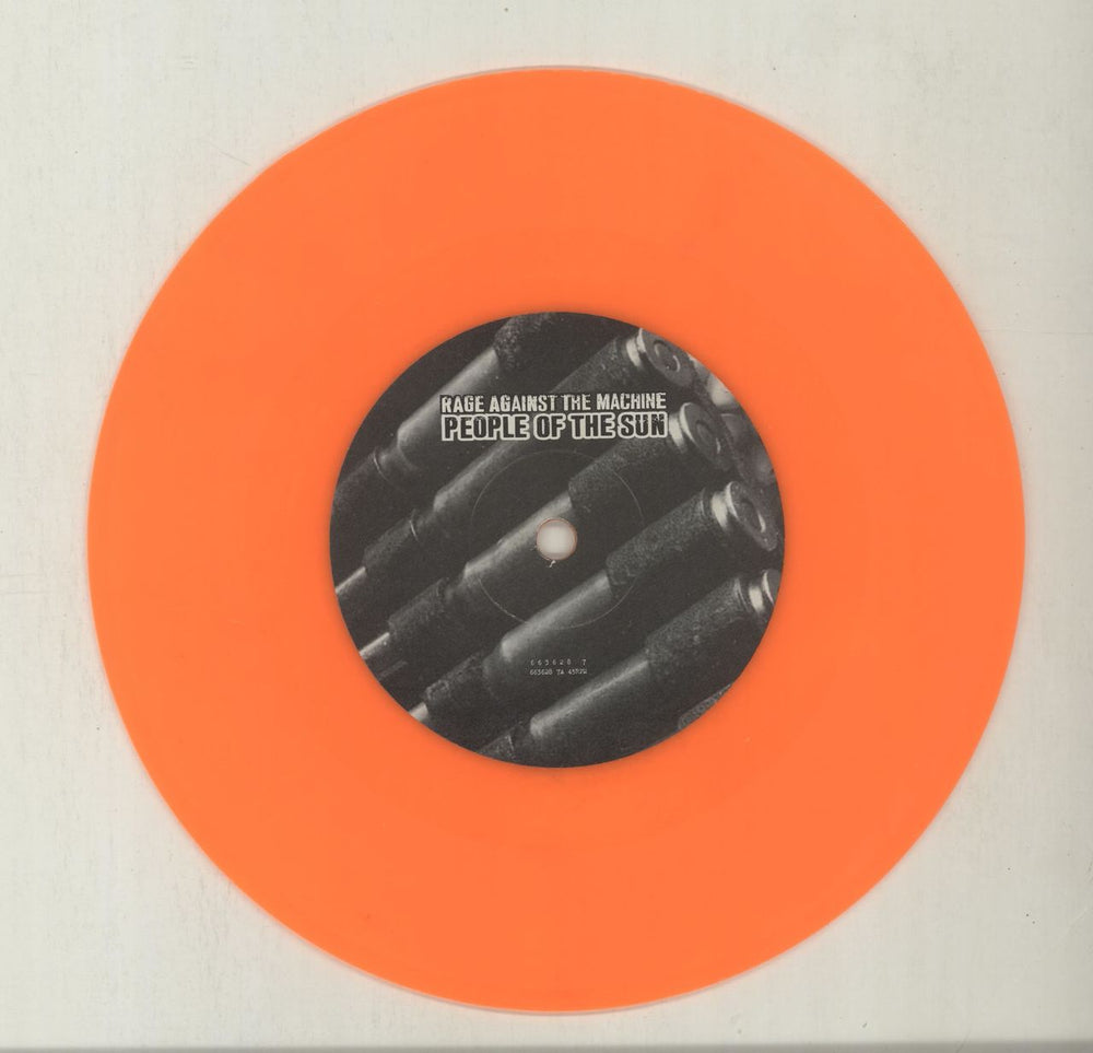 Rage Against The Machine People Of The Sun - Orange vinyl UK 7" vinyl single (7 inch record / 45) RAG07PE160313