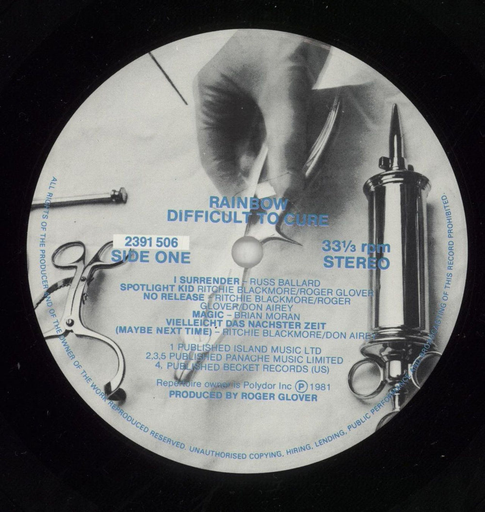Rainbow Difficult To Cure - Shrink German vinyl LP album (LP record) RBOLPDI865597