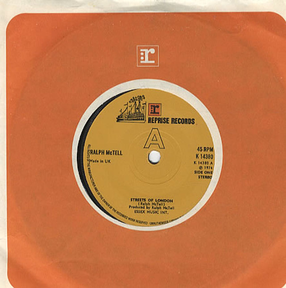 Ralph McTell Streets Of London - Solid Centre UK 7" vinyl single (7 inch record / 45) K14380