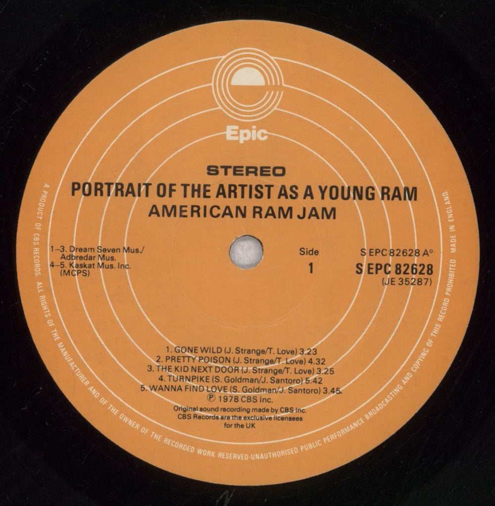 Ram Jam A Portrait Of The Artist As A Young Man UK vinyl LP album (LP record) RJMLPAP847527