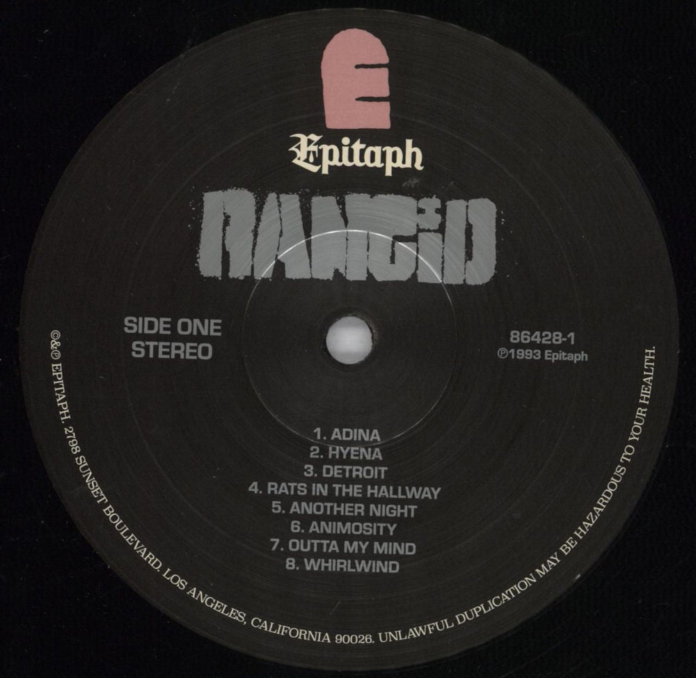 Rancid Rancid US vinyl LP album (LP record) RCDLPRA817570