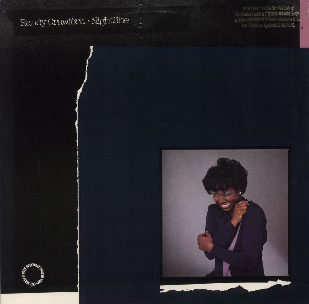 Randy Crawford Nightline - Gold promo stamped US 12" vinyl single (12 inch record / Maxi-single) 0-20138