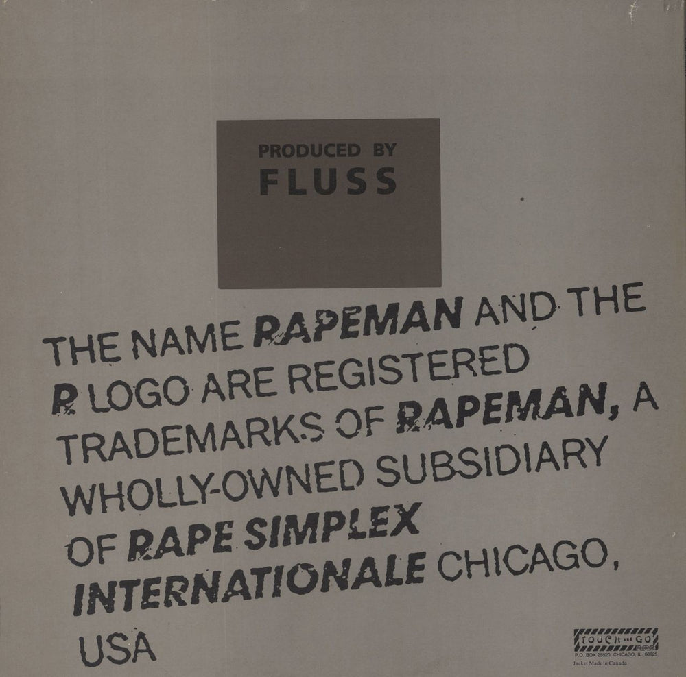 Rapeman Budd Canadian 12" vinyl single (12 inch record / Maxi-single) 036172073412