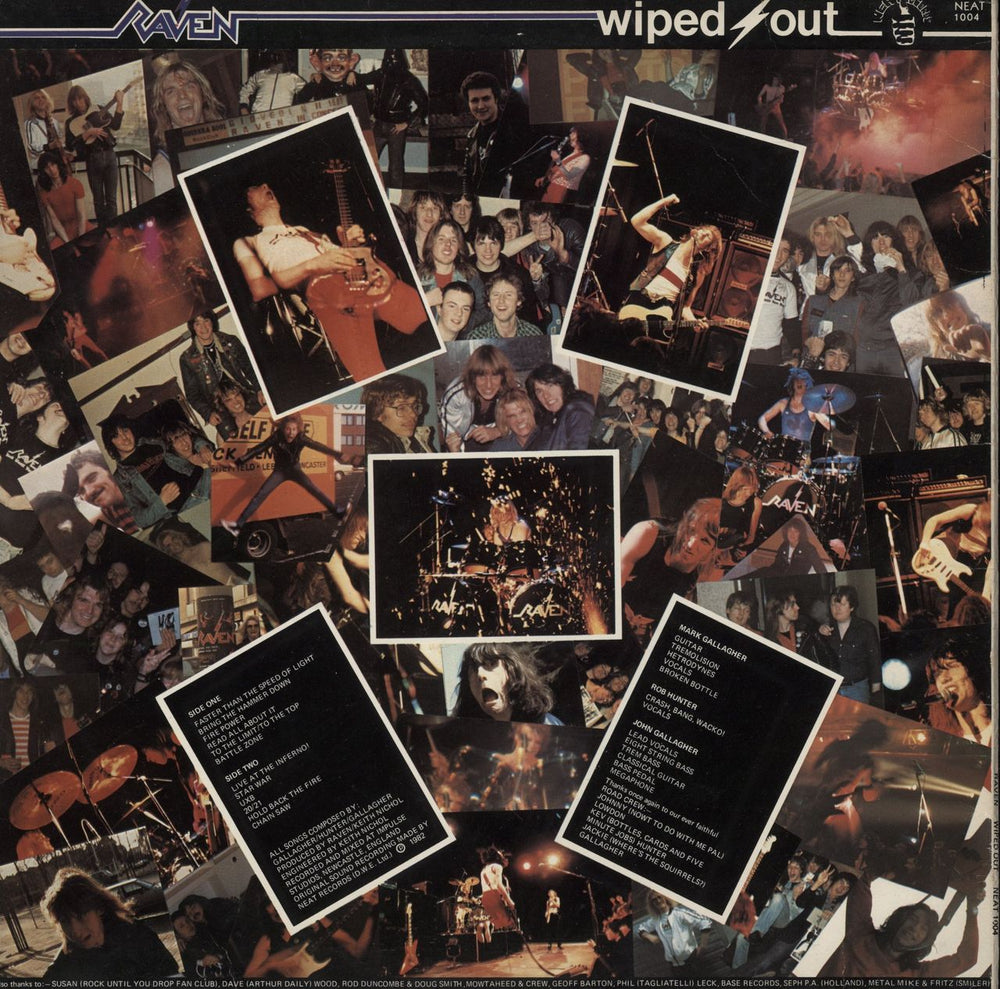 Raven Wiped Out + merch insert + Poster UK vinyl LP album (LP record)