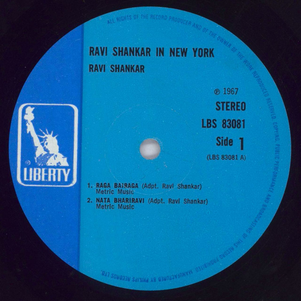 Ravi Shankar Ravi Shankar In New York UK vinyl LP album (LP record) RVKLPRA830311