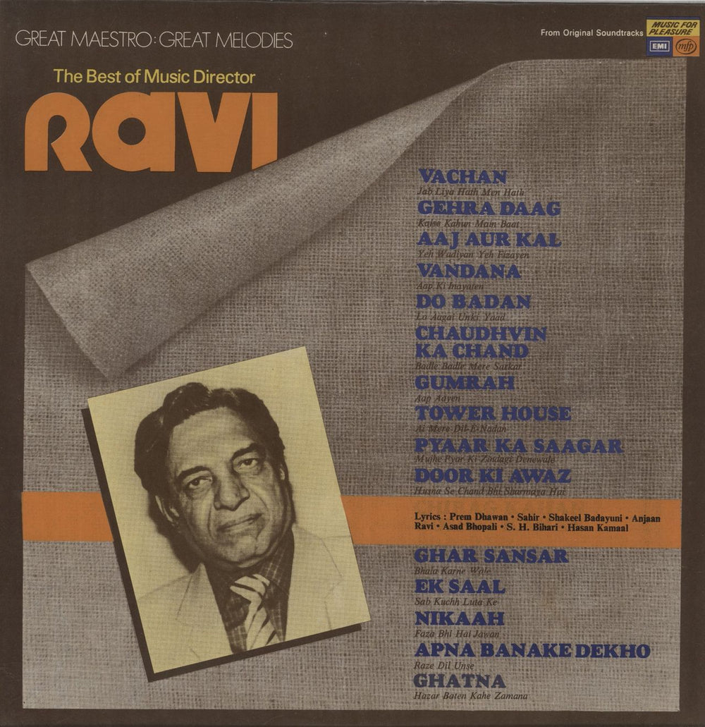 Ravi The Best Of Music Director Ravi Indian vinyl LP album (LP record) MFPE1042