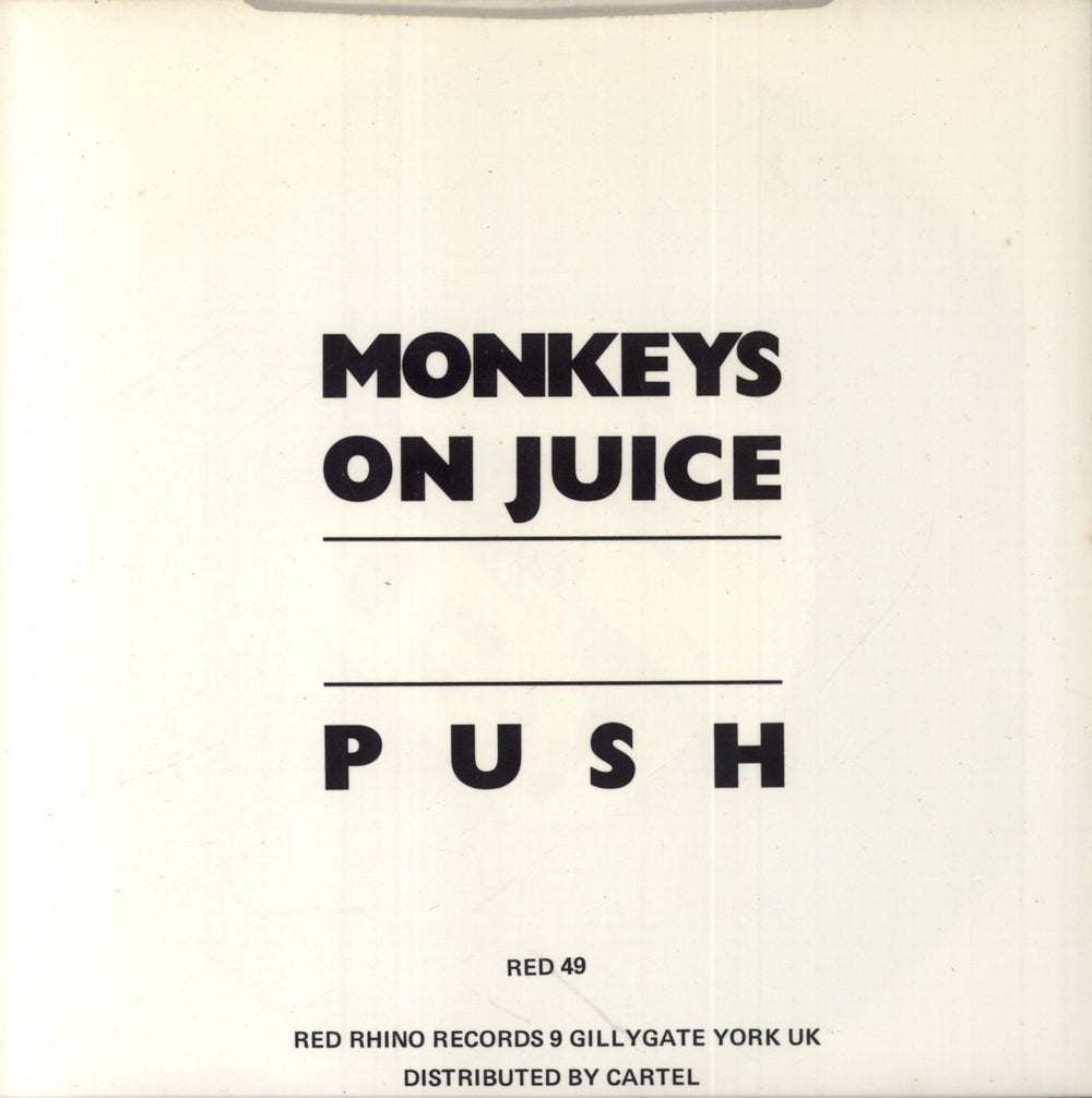 Red Lorry, Yellow Lorry Monkeys On Juice UK 7" vinyl single (7 inch record / 45)