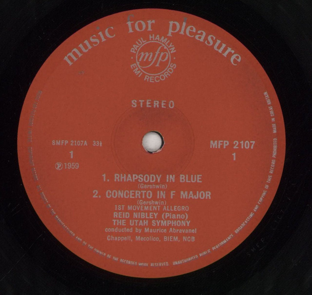 Reid Nibley Gershwin: Rhapsody In Blue / Concerto in F UK vinyl LP album (LP record) 25OLPGE763629