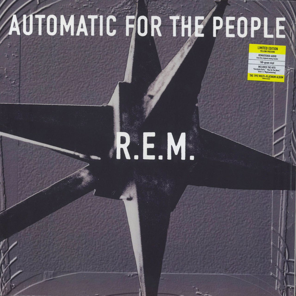 REM Automatic For The People - 180 Gram Yellow Vinyl UK vinyl LP album (LP record) 7224046