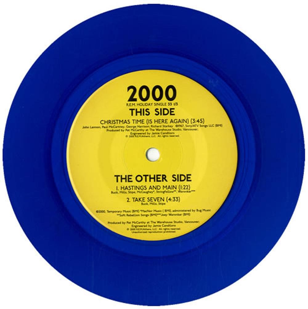 REM Christmas Time (Is Here Again) US 7" vinyl single (7 inch record / 45) REM2000