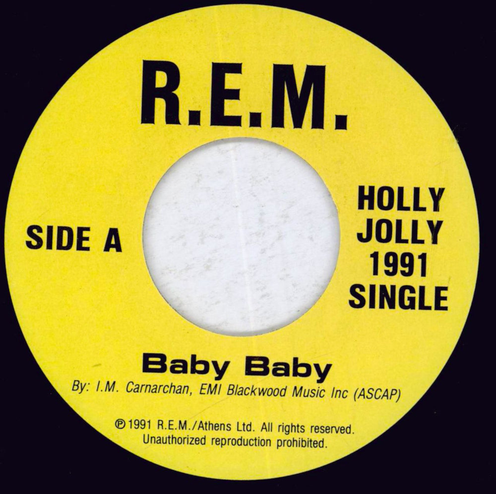 REM Holly Jolly 1991 Single - 7" Only US 7" vinyl single (7 inch record / 45) REM07HO117060